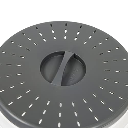 Tovolo Vented Collapsible Medium Microwave Cover (Charcoal) - Splatter Guard & Colander Kitchen Gadget for Food & Meal Prep / Dishwasher-Safe, BPA-Free Silicone & Plastic - Image 7