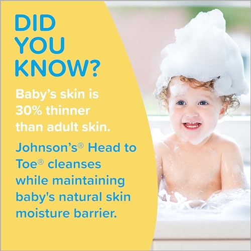 Johnson's Head-to-Toe Gentle Tear-Free Baby & Newborn Wash & Shampoo, Sulfate-, Paraben- Phthalate- & Dye-Free, Hypoallergenic Wash for Sensitive Skin & Hair, 27.1 fl. Oz - Image 8