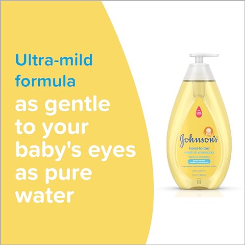 Johnson's Head-to-Toe Gentle Tear-Free Baby & Newborn Wash & Shampoo, Sulfate-, Paraben- Phthalate- & Dye-Free, Hypoallergenic Wash for Sensitive Skin & Hair, 27.1 fl. Oz - Image 9