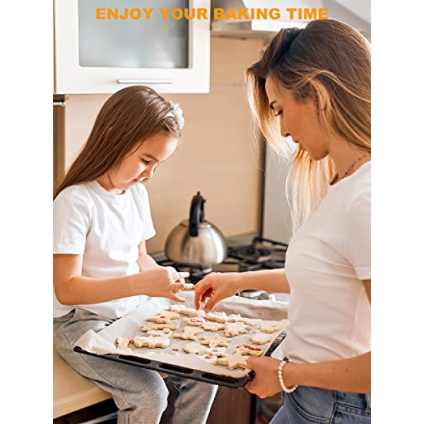 SMARTAKE 200 Pcs Parchment Paper Baking Sheets, 12x16 Inch Non-Stick Precut Baking Parchment, Suitable for Baking Grilling Air Fryer Steaming Bread Cup Cake Cookie and More (White) - Image 3