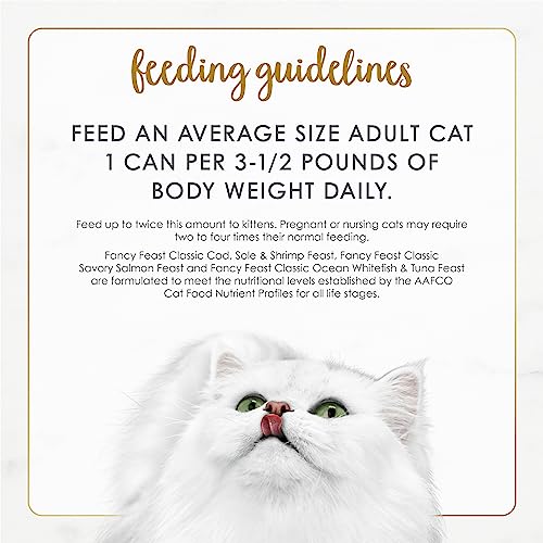 Purina Fancy Feast Seafood Classic Pate Collection Grain Free Wet Cat Food Variety Pack - (Pack of 30) 3 oz. Cans - Image 5