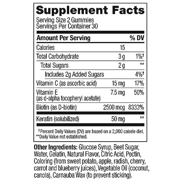 OLLY Undeniable Beauty Gummy, For Hair, Skin, Nails, Biotin, Vitamin C, Keratin, Chewable Supplement, Grapefruit, 30 Day Supply - 60 Count - Image 2