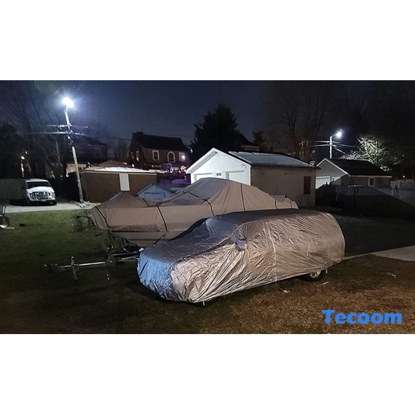 Tecoom Hard Shell Zipper Design Waterproof UV-Proof Windproof Car Cover for All Weather Indoor Outdoor Fit 206-215 Inches Full-Size SUV/Van - Image 3