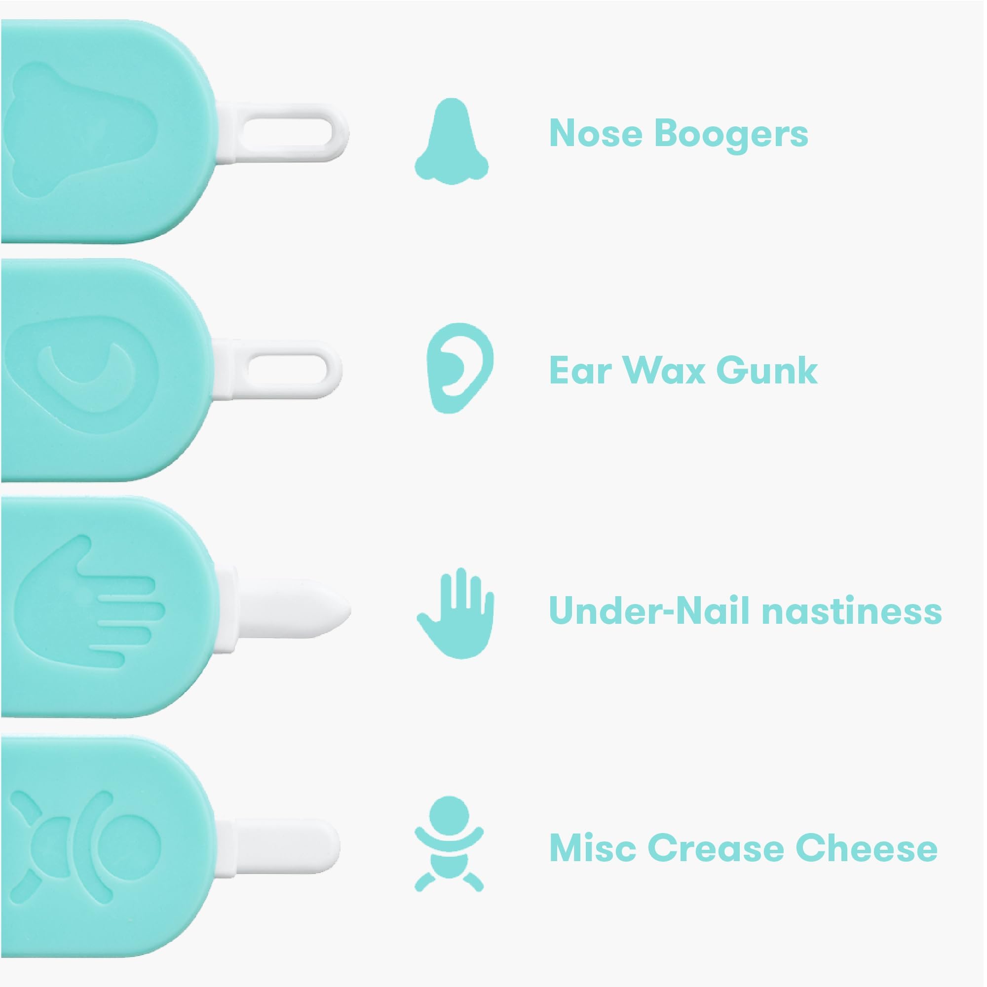 Frida Baby 3-in-1 Nose, Nail + Ear Picker | Baby Ear Cleaner + Baby Nose Cleaner and Nail Tool for Babies + Toddlers, Safely Clean Baby's Boogers, Ear Wax & More - Image 5