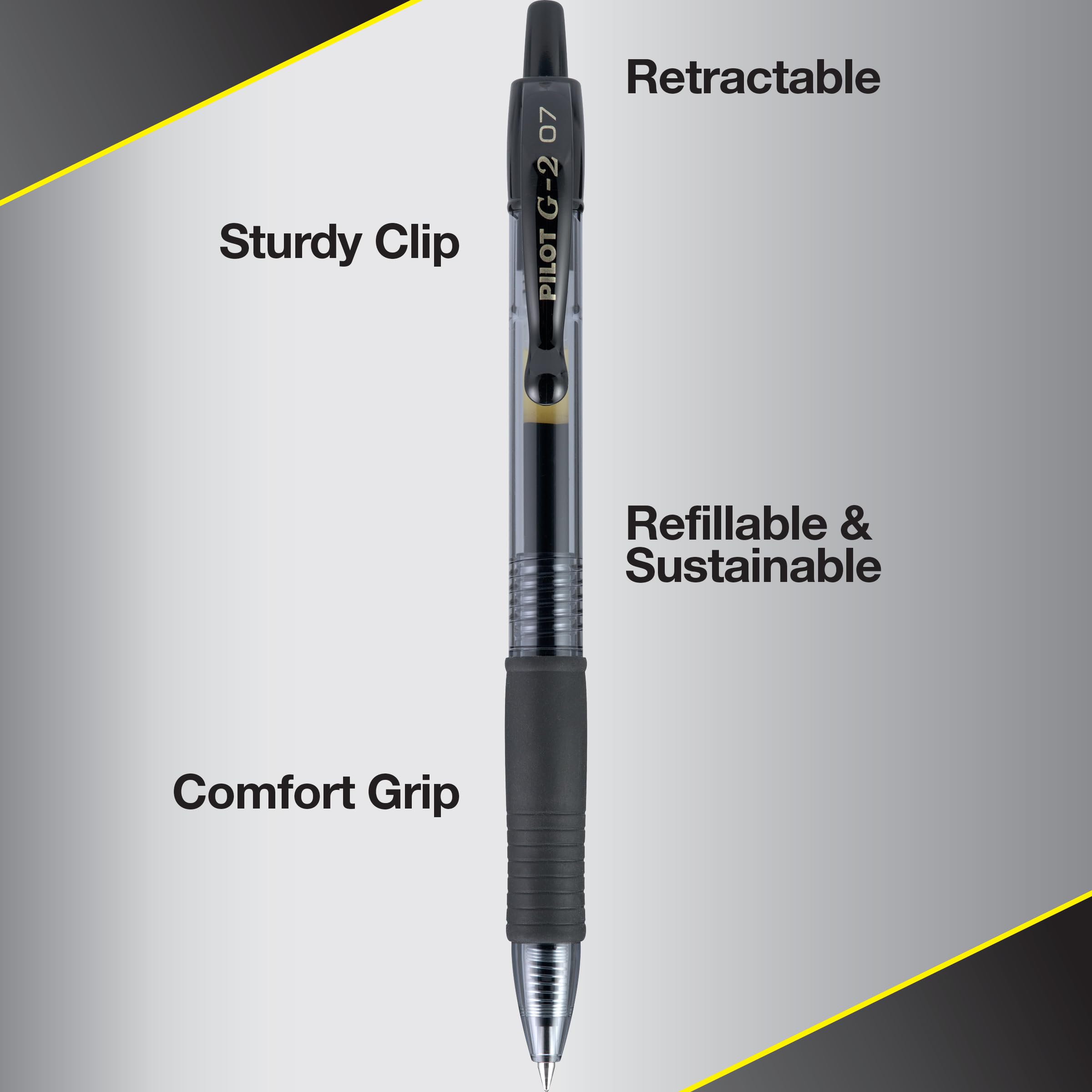 Pilot, G2 Premium Gel Roller Pens, Fine Point 0.7 mm, Black, Pack of 5 - Image 6